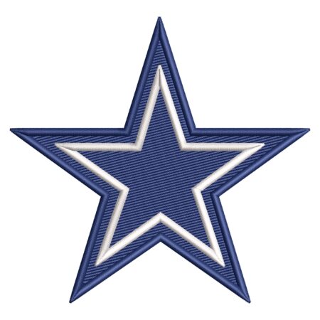 Blue Star Fill Stitch embroidery design