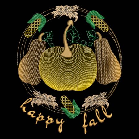 Happy Fall Pumpkins Farmhouse embroidery