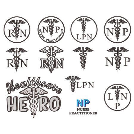 Nurse Emblems Bundle embroidery desgins