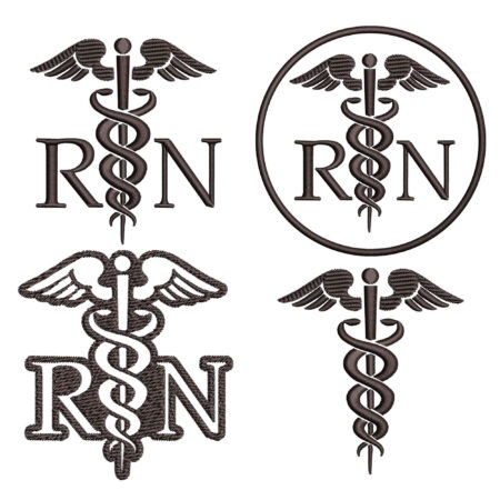 RN Registered Nurse embroidery desgin Front