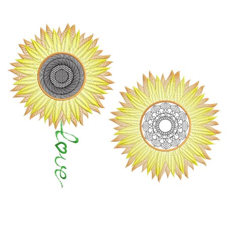 Sunflower embroidery design