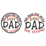 The Legend DAD Fathers Day embroidery desgin Front
