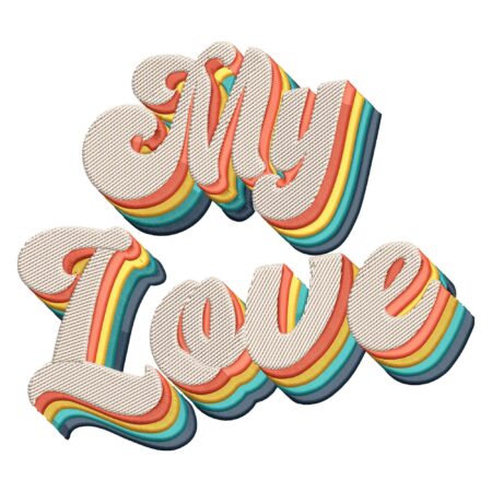 Vintage Font My Love embroidery desgin