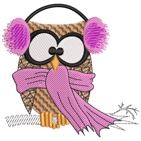 Winter Owl embroidery desgin