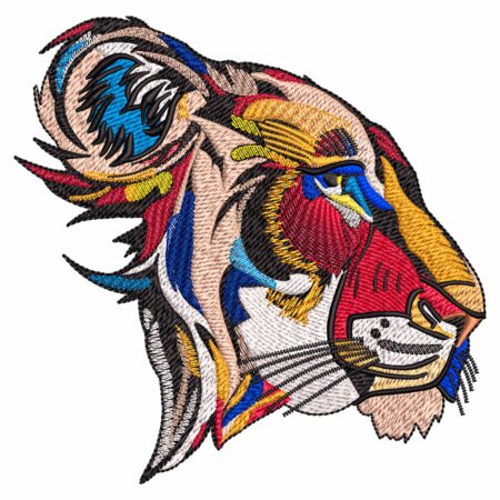 Colorful Tiger Head Machine embroidery design