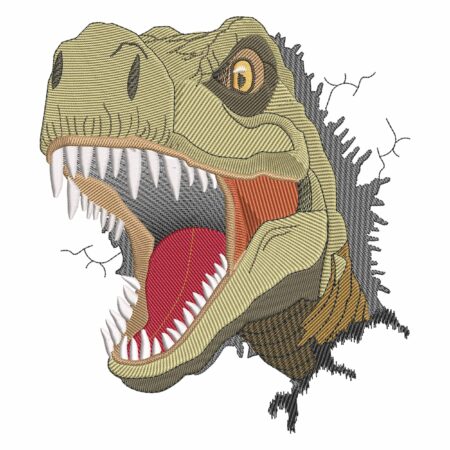 Angry T REX Dinosaur Head machine embroidery design