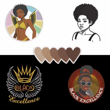 Black Girl Excellence embroidery designs Bundle commercial free