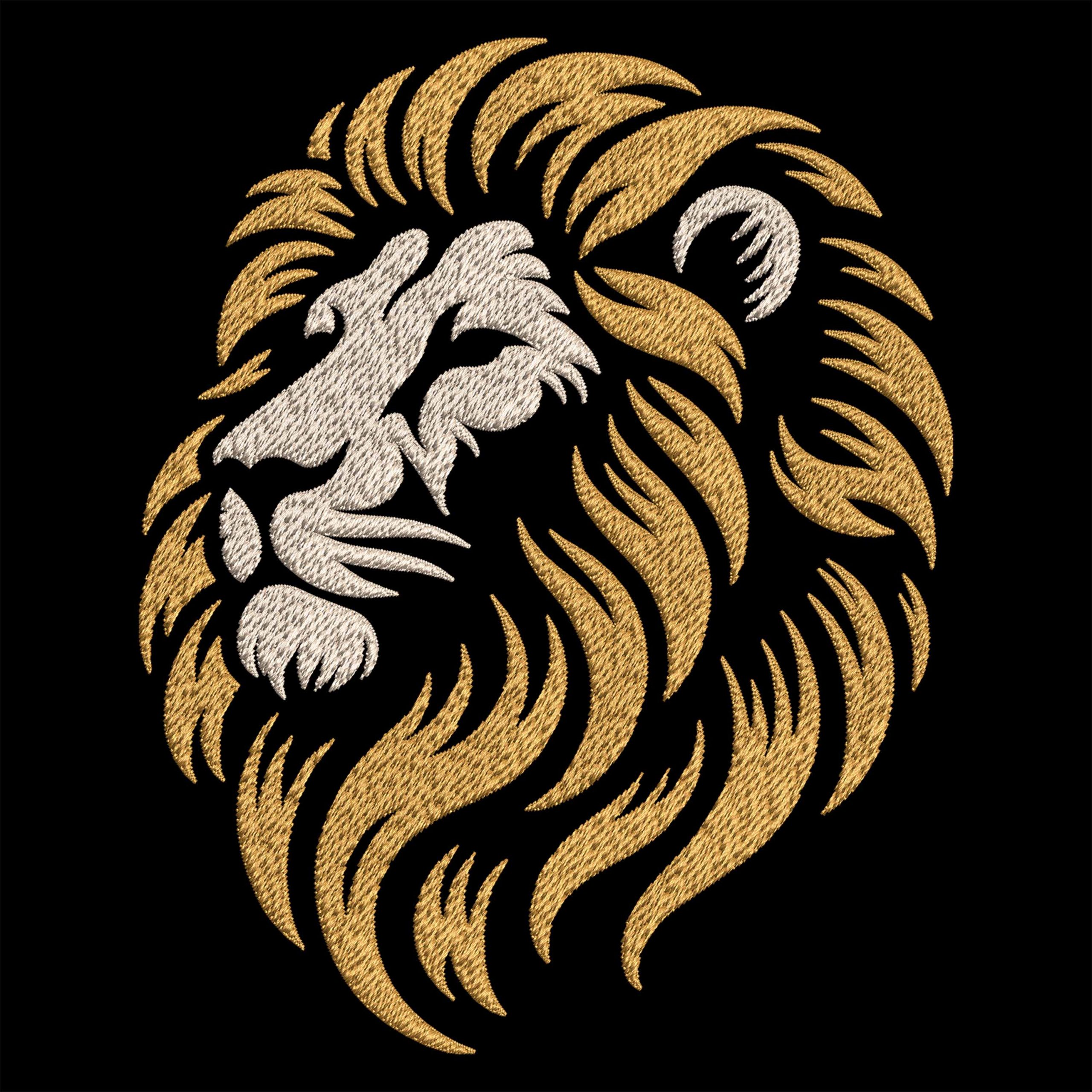 The Noble Lion Golden Head embroidery Design Fill Stitch PES files The Noble Lion Golden Head embroidery Design Fill Stitch PES files