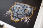 Filled and Light Stitch Black Panther Head embroidery designs Bundle