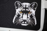 White Panther on Black embroidery design Elegant Jungle Animal Head