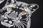 Light Stitch White Panther Face machine embroidery design Jungel Majesty Big Cat