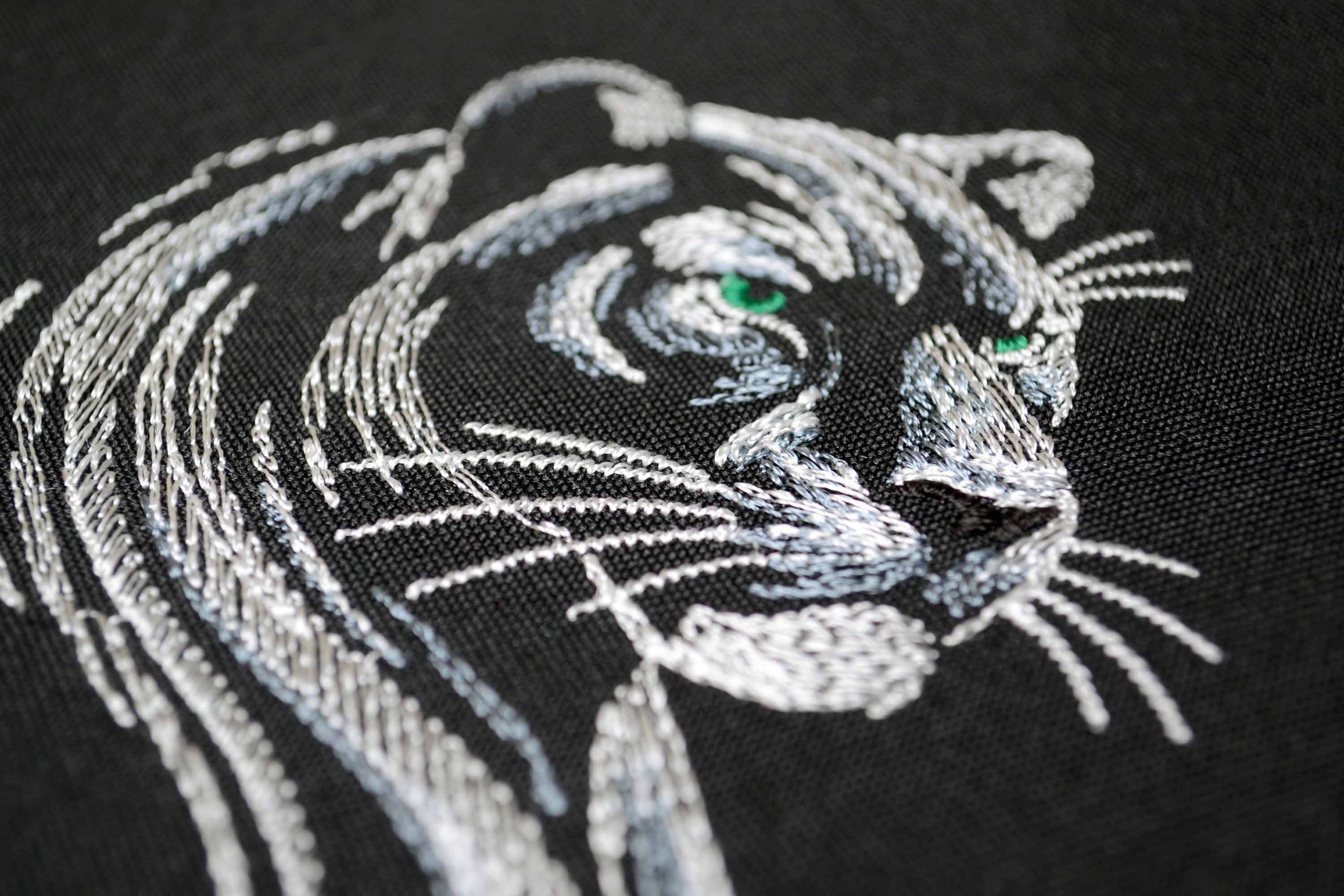 Elegant white panther sketch for textile art Elegant white panther sketch for textile art