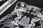 Light Stitch White Panther Face machine embroidery design Jungel Majesty Big Cat
