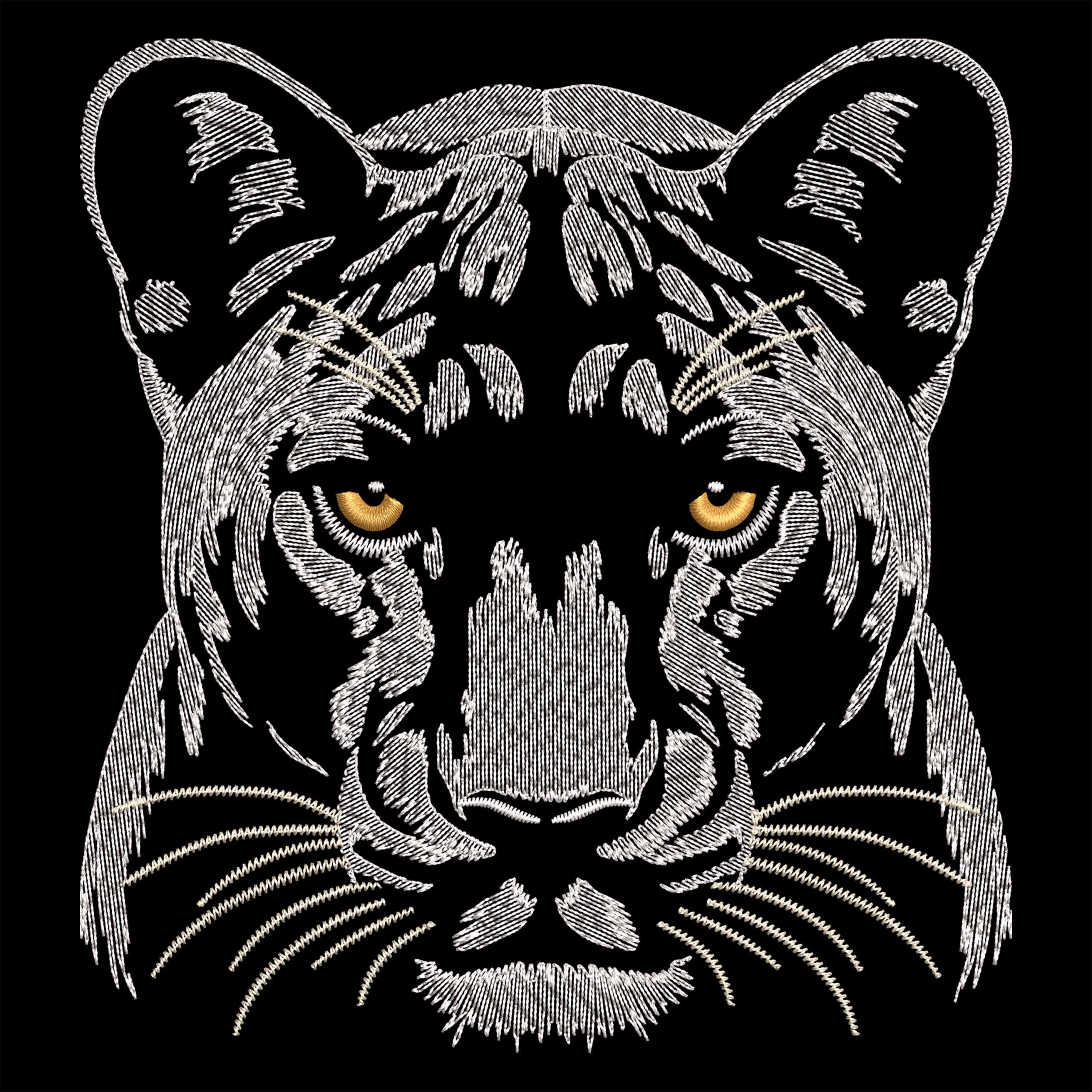 Light Stitch White Panther Face machine embroidery design Jungel Majesty Big Cat Light Stitch White Panther Face machine embroidery design Jungel Majesty Big Cat