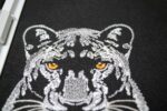 Light Stitch White Panther Face machine embroidery design Jungel Majesty Big Cat