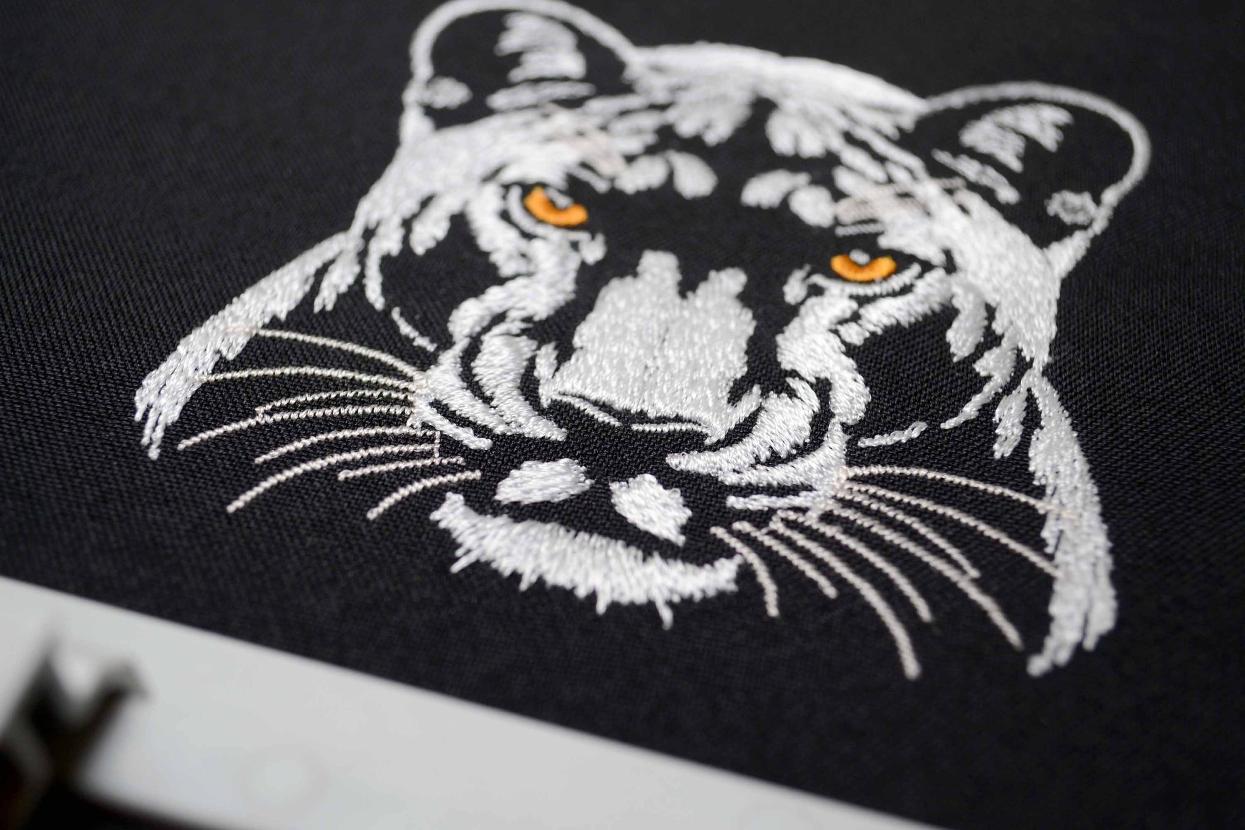 Machine embroidery pattern of white panther Machine embroidery pattern of white panther