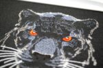 Black Panther Face embroidery design Mystic Jungle Animal Optimized for Dark Textile