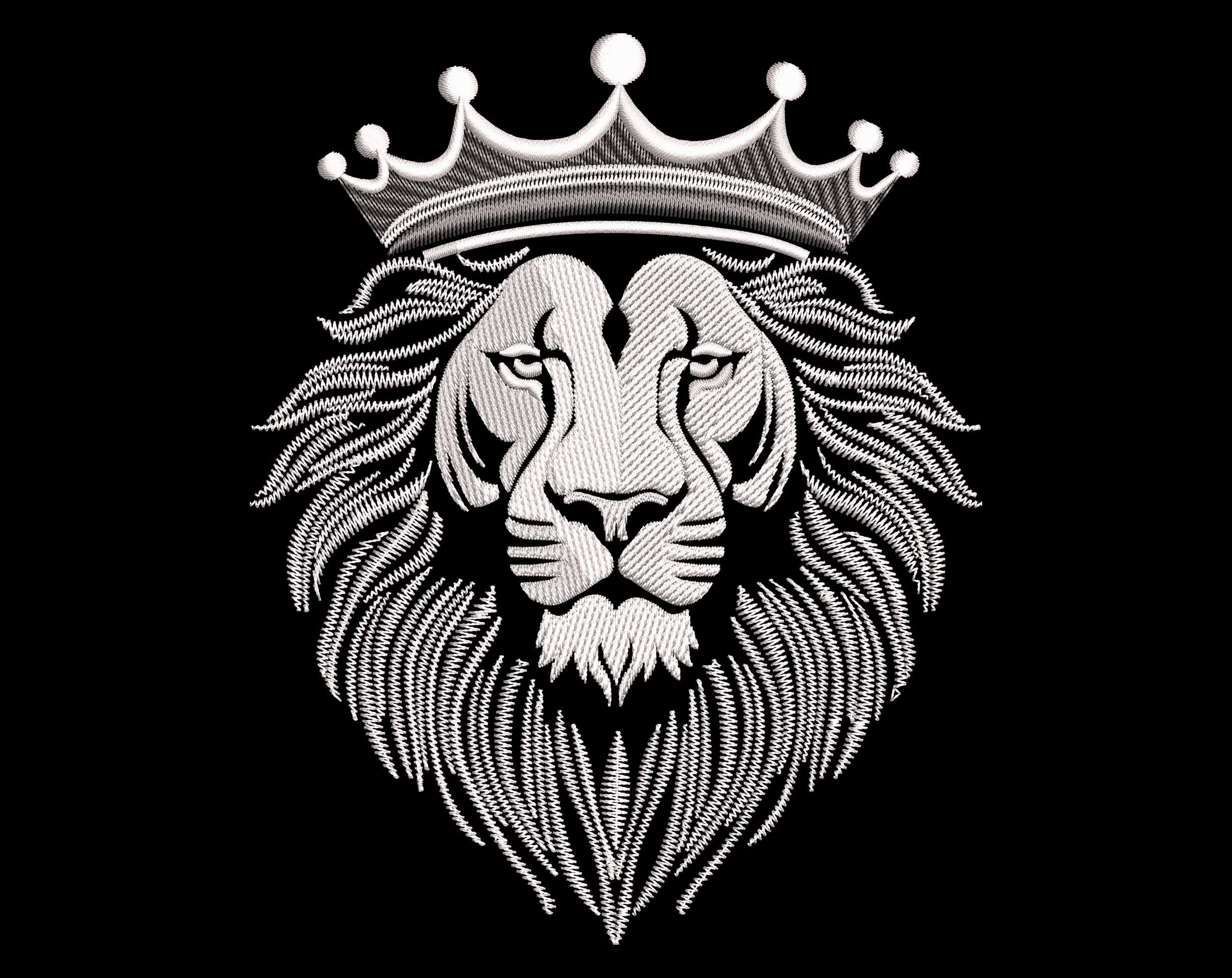 Royal white lion embroidery pattern Royal white lion embroidery pattern