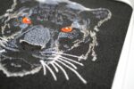 Black Panther Face embroidery design Mystic Jungle Animal Optimized for Dark Textile