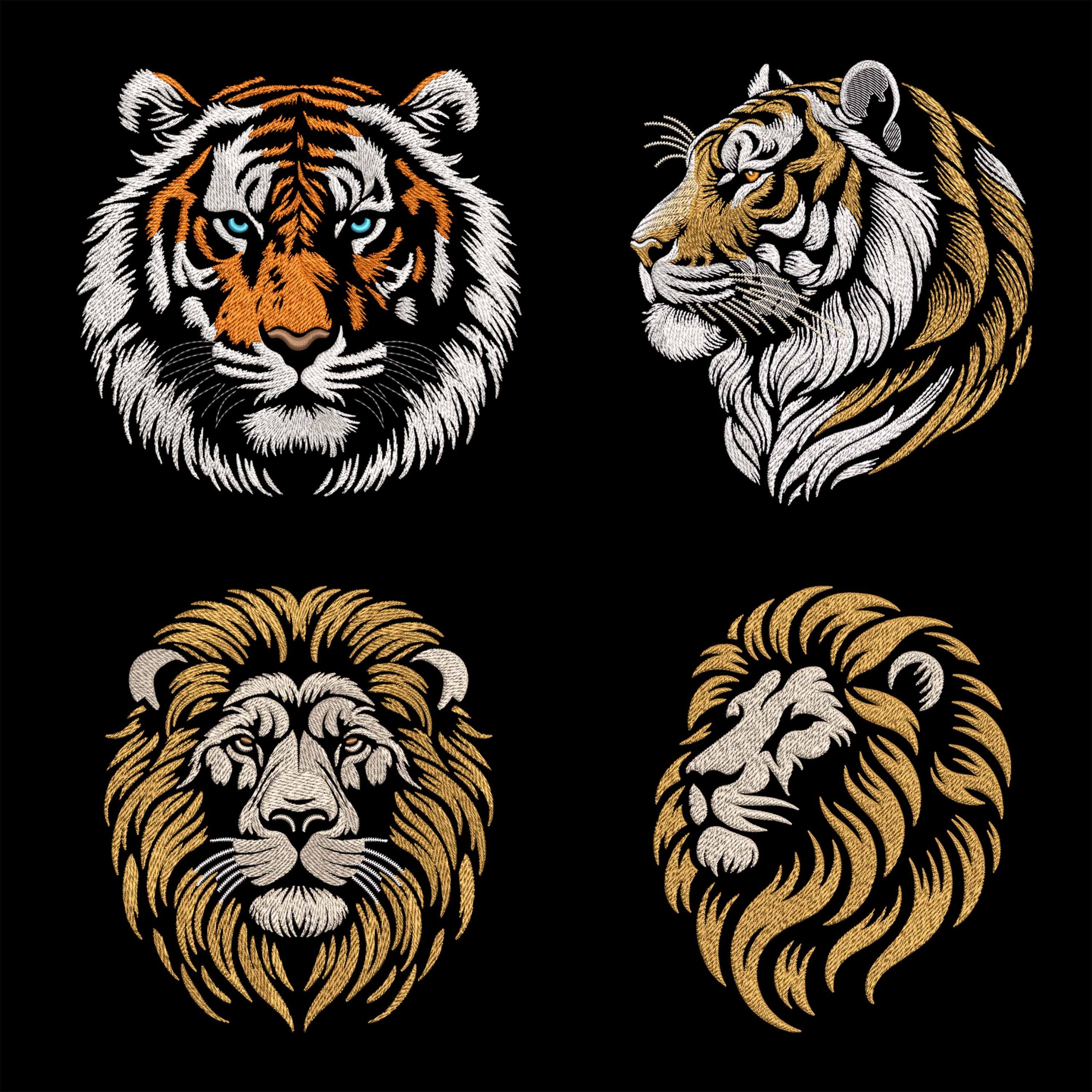 Noble Tigers and Lions embroidery designs Bundle Gatsby Style Predators Noble Tigers and Lions embroidery designs Bundle Gatsby Style Predators