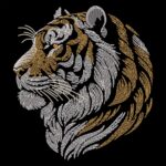 Sketch Noble Bengal Tiger machine embroidery design Jungle Feline Animal